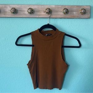 Zara mock neck crop top